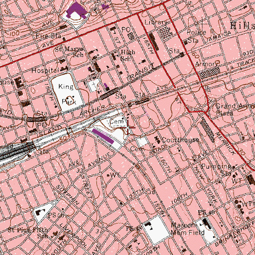 Topographic Map of York College the City University of New York, NY