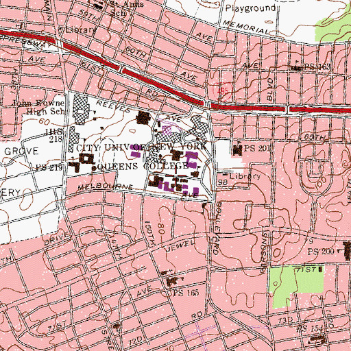 Topographic Map of Colwin Hall, NY