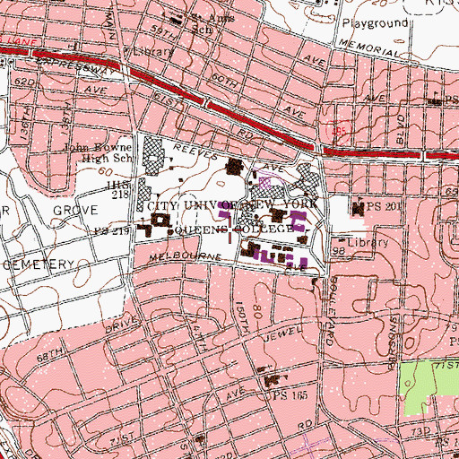 Topographic Map of Cooperman Plaza, NY