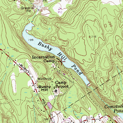 Topographic Map of Incarnation Camp, CT