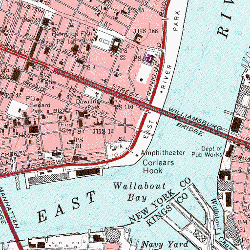 Topographic Map of East River Houses, NY