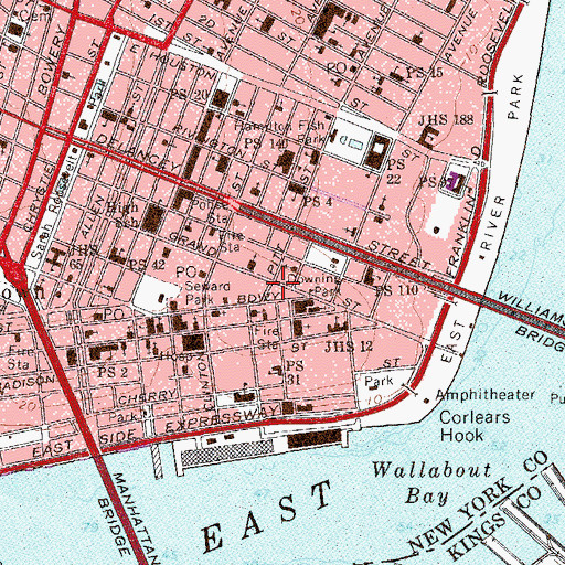 Topographic Map of Louis Abrons Arts for Living Center, NY