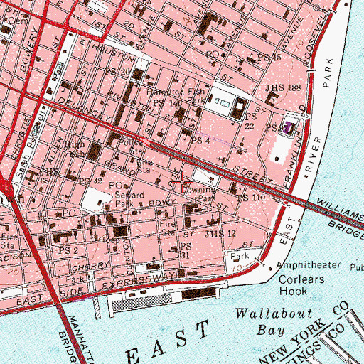 Topographic Map of Bialystoker Synagogue, NY