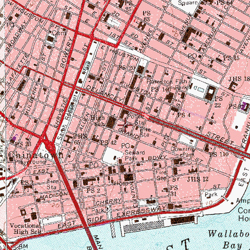 Topographic Map of Congregation Beth Hamedrash Hagadol Synagogue, NY