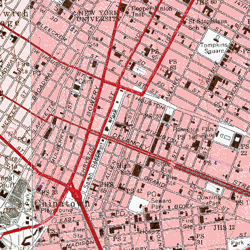 Topographic Map of First Warsaw Congregation, NY