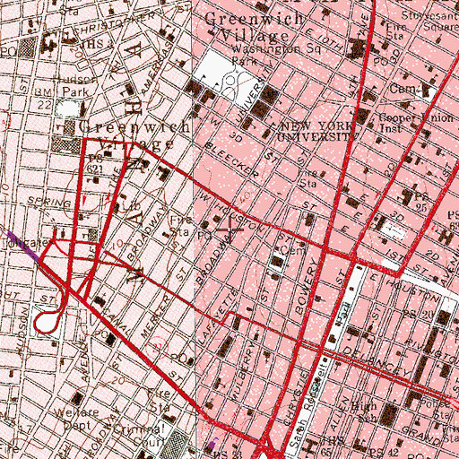 Topographic Map of New Museum of Contemporary Art, NY