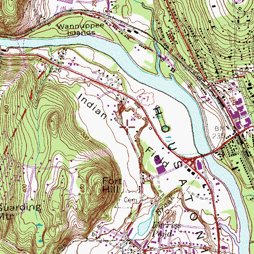 Topographic Map of Indian Field, CT