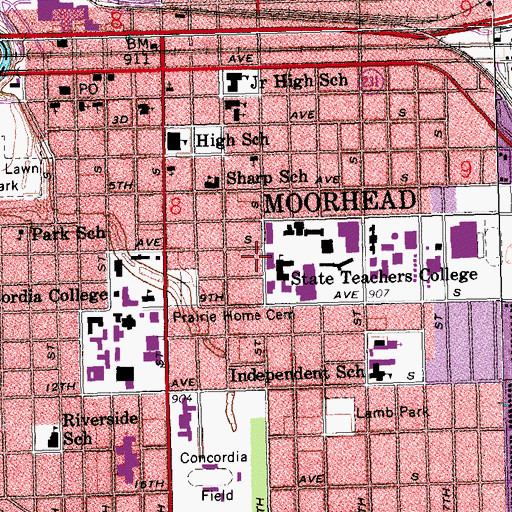 Topographic Map of Newman Center, MN