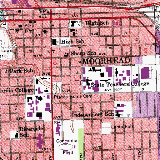 Topographic Map of Center for Buisiness, MN