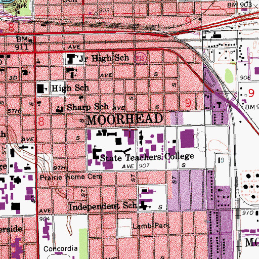Topographic Map of Comstock Memorial Union, MN