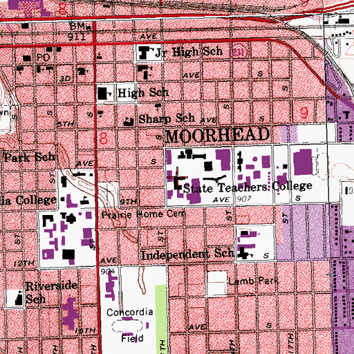 Topographic Map of MacLean Hall, MN