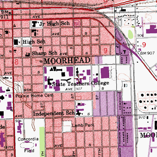 Topographic Map of Snarr Hall West, MN