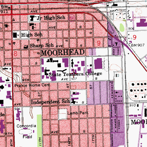 Topographic Map of Snarr Hall South, MN