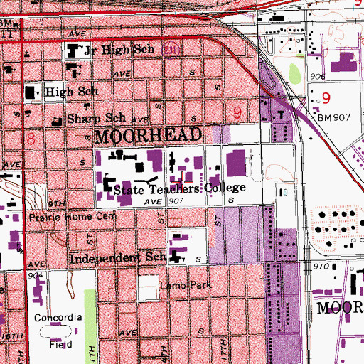 Topographic Map of Snarr Hall East, MN