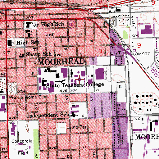 Topographic Map of Murray Commons, MN