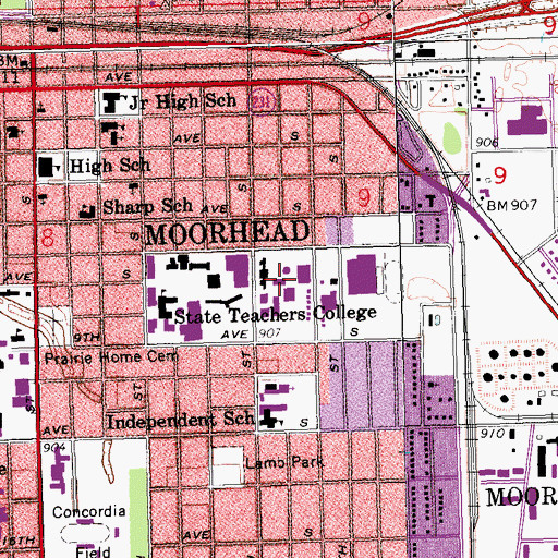 Topographic Map of Grantham Hall, MN
