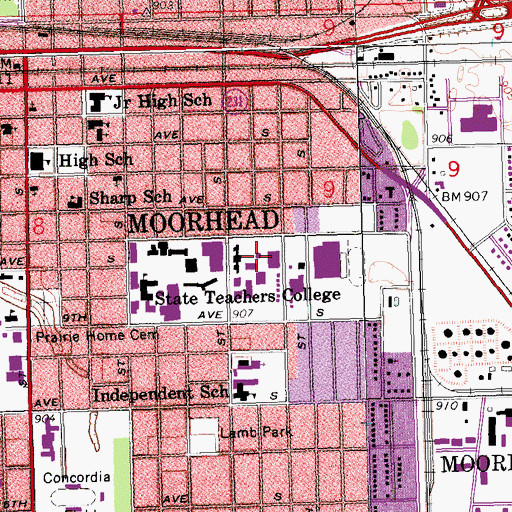 Topographic Map of Nelson Hall, MN