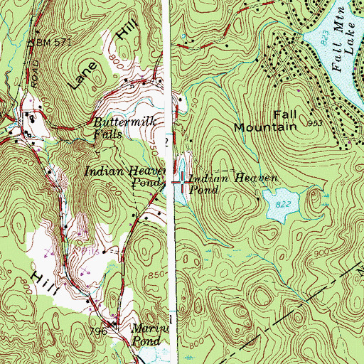 Topographic Map of Indian Heaven Pond, CT