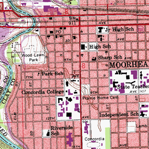 Topographic Map of Bogstad Manor, MN