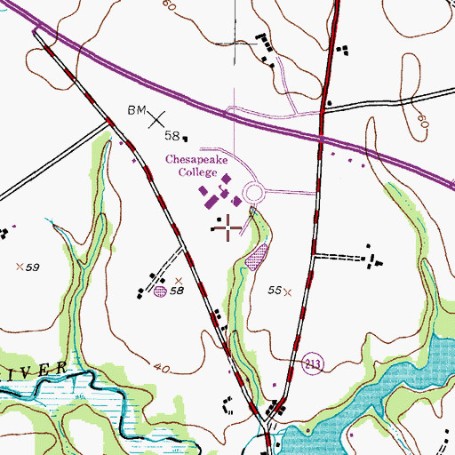 Topographic Map of Early Childhood Development Center, MD