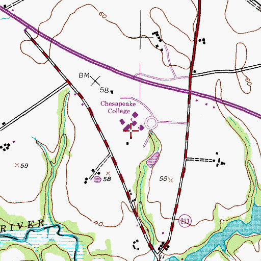 Topographic Map of Talbot/Science, MD