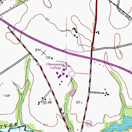 Topographic Map of Todd Performing Arts Center, MD