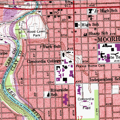 Topographic Map of Mugaas Plant Operations Center, MN