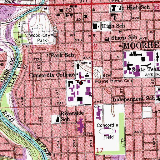 Topographic Map of Carl B Ylvisaker Library, MN