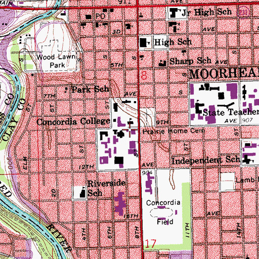 Topographic Map of Lorentzsen Hall, MN