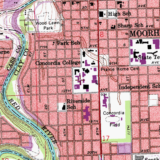 Topographic Map of Kjos Health Center, MN
