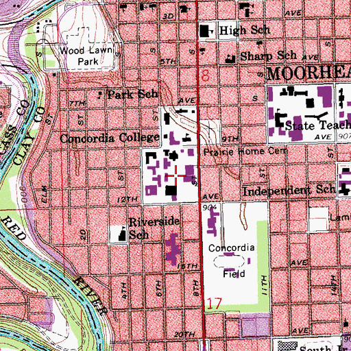 Topographic Map of Olin Art and Communications Center, MN