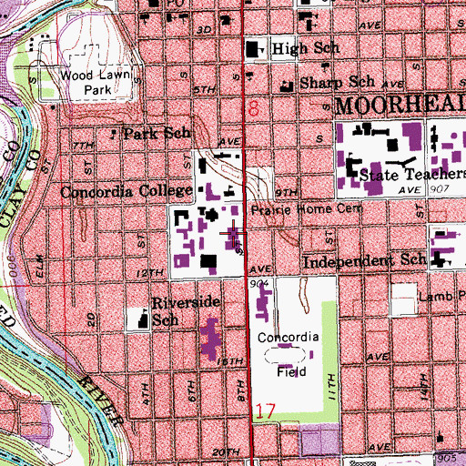 Topographic Map of Ivers Science Building, MN