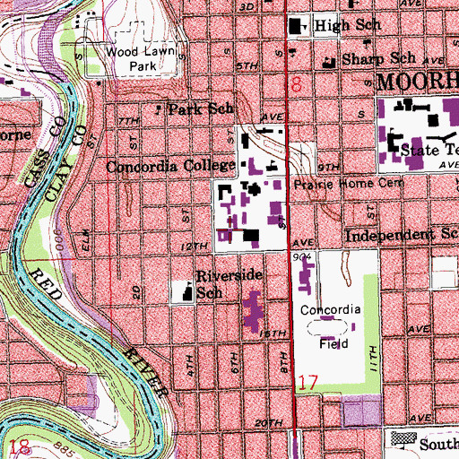 Topographic Map of Hvidsten Hall of Music, MN