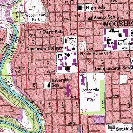Topographic Map of Memorial Auditorium, MN