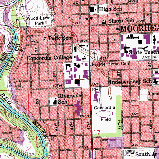 Topographic Map of Offutt Concourse, MN