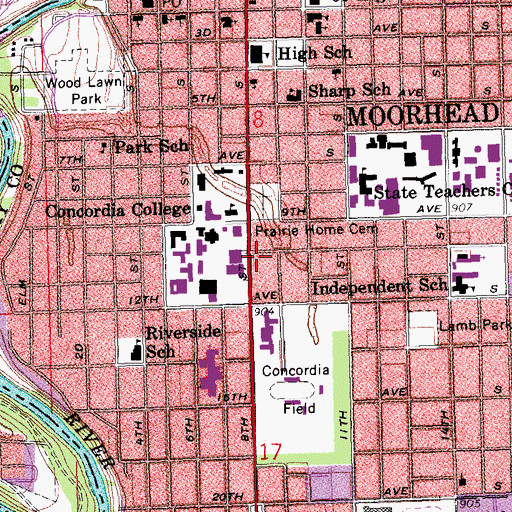 Topographic Map of Boe-Olsen Apartments, MN