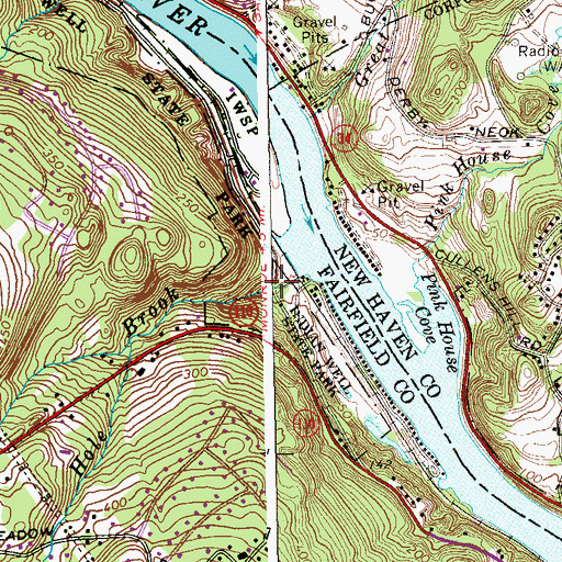 Topographic Map of Indian Hole Brook, CT