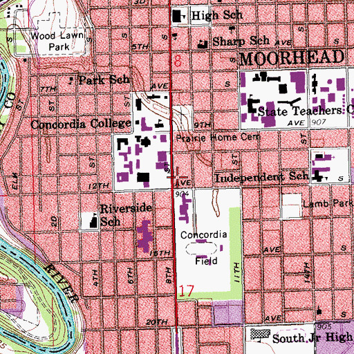 Topographic Map of Outreach Center, MN