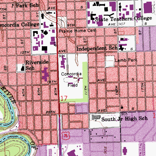 Topographic Map of Concordia College Observatory, MN