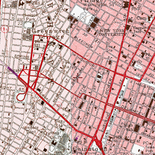 Topographic Map of Charles Broadway Rouss Building, NY