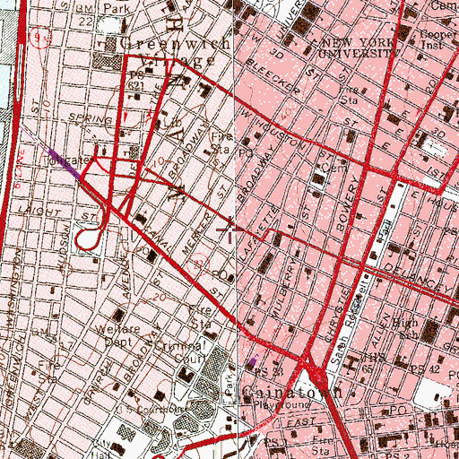 Topographic Map of Roosevelt Building, NY
