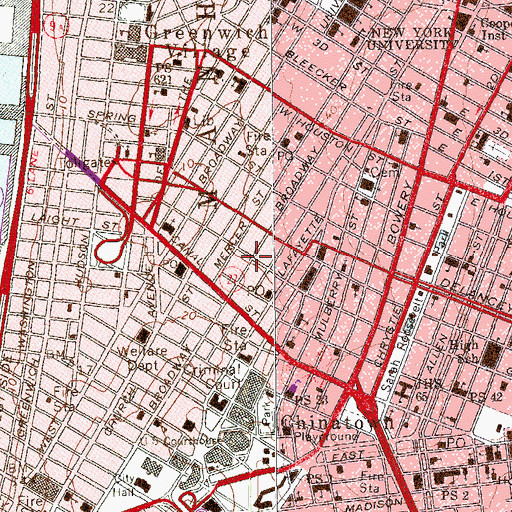 Topographic Map of Mills and Gibb Building, NY
