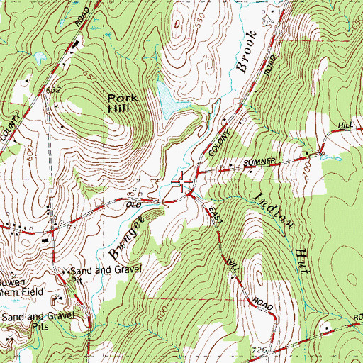 Topographic Map of Indian Hut Brook, CT