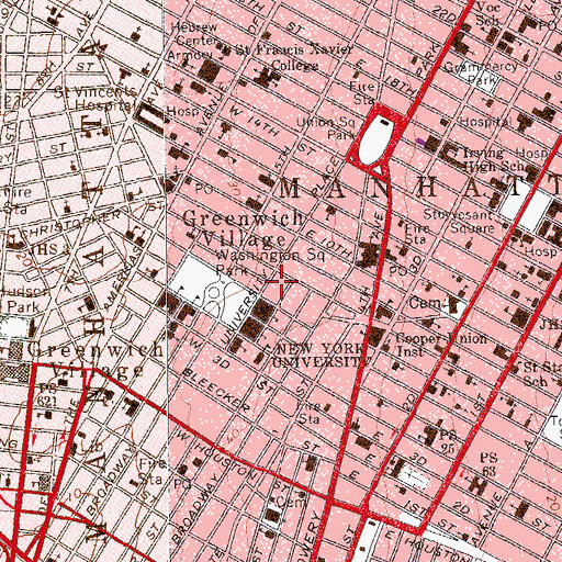 Topographic Map of Iris and B Gerald Cantor Film Center Tisch School for the Arts, NY
