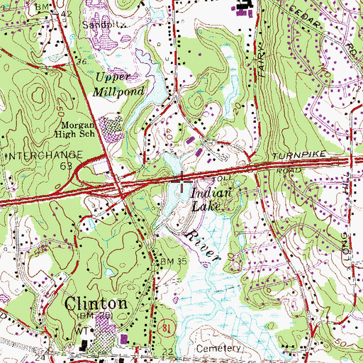 Topographic Map of Indian Lake, CT