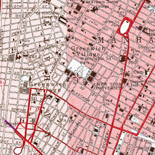 Topographic Map of Helen and Martin Kimmel Center for University Life, NY