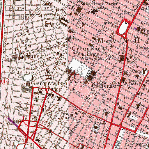 Topographic Map of Judson Memorial Baptist Church, NY