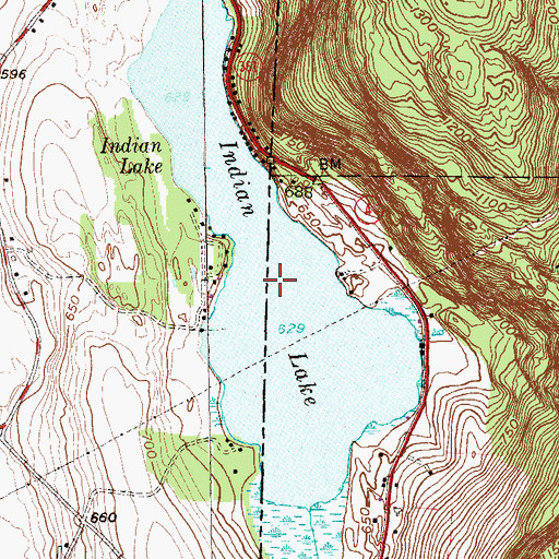 Topographic Map of Indian Lake, CT