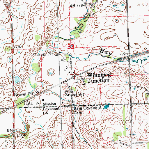 Topographic Map of Winnipeg Junction (historical), MN