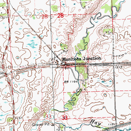 Topographic Map of Manitoba Junction, MN